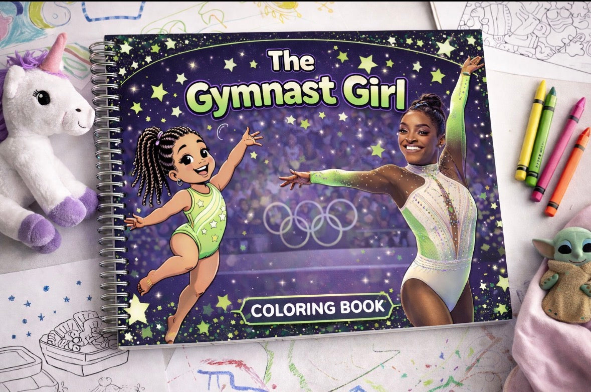 Gymnast girl coloring book