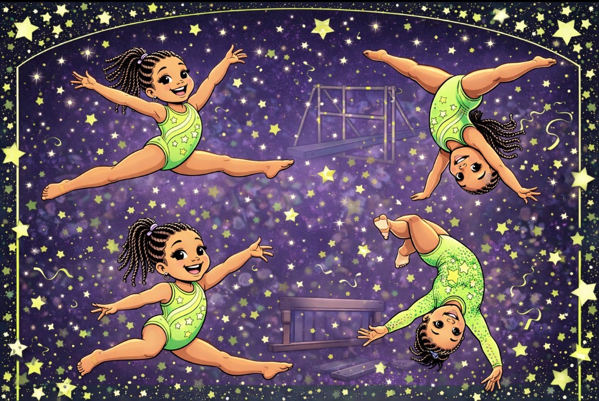Gymnast girl coloring book