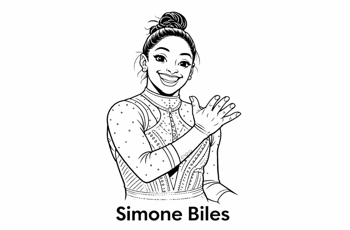 Gymnast girl coloring book